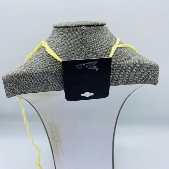 Zad Silver Tone Bead Yellow Adjustable Cord Necklace New - Picture 4 of 4